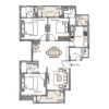 Floor Plam - 3BHK - Emaar Palm Select - Golden bricks